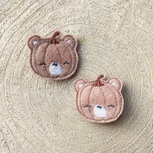 Bear Pumpkin Hair Clips