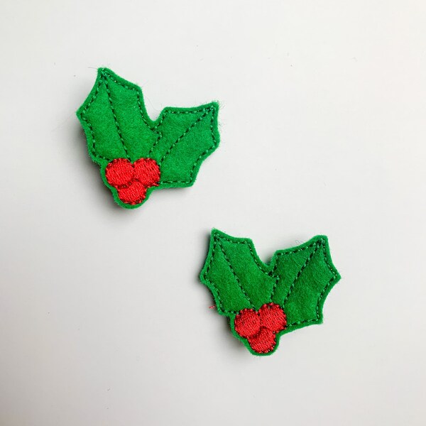 Holly Leaf Hair Clips