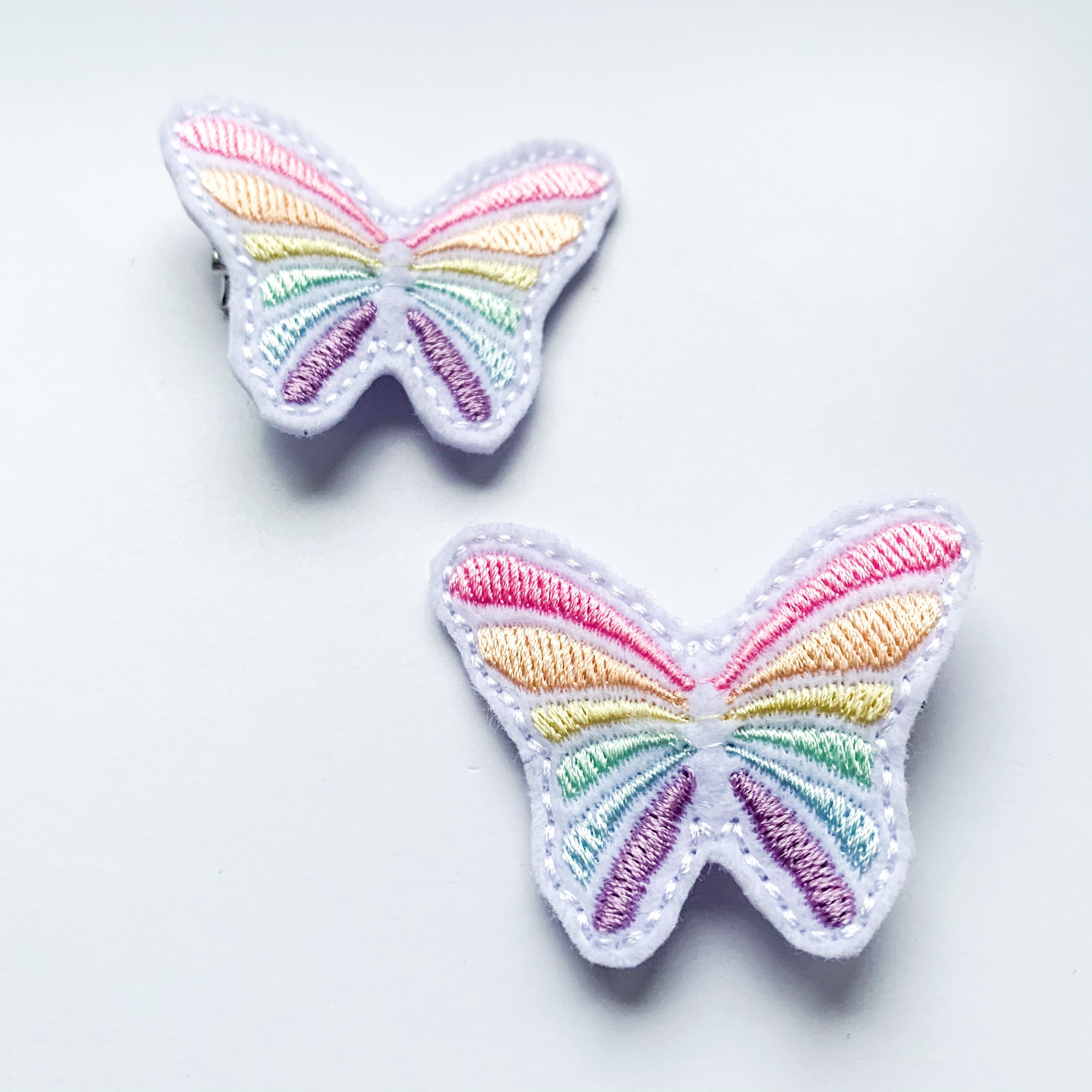 Pastel Rainbow Butterfly Hair Clips Etsy