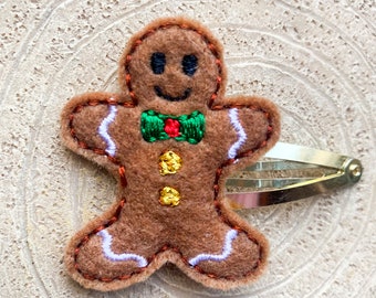 Beleki Weihnachts-Haarspange – Glitzernder Lebkuchenmann In Rot & Grün