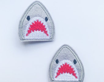 Grey Shark Hair Clips