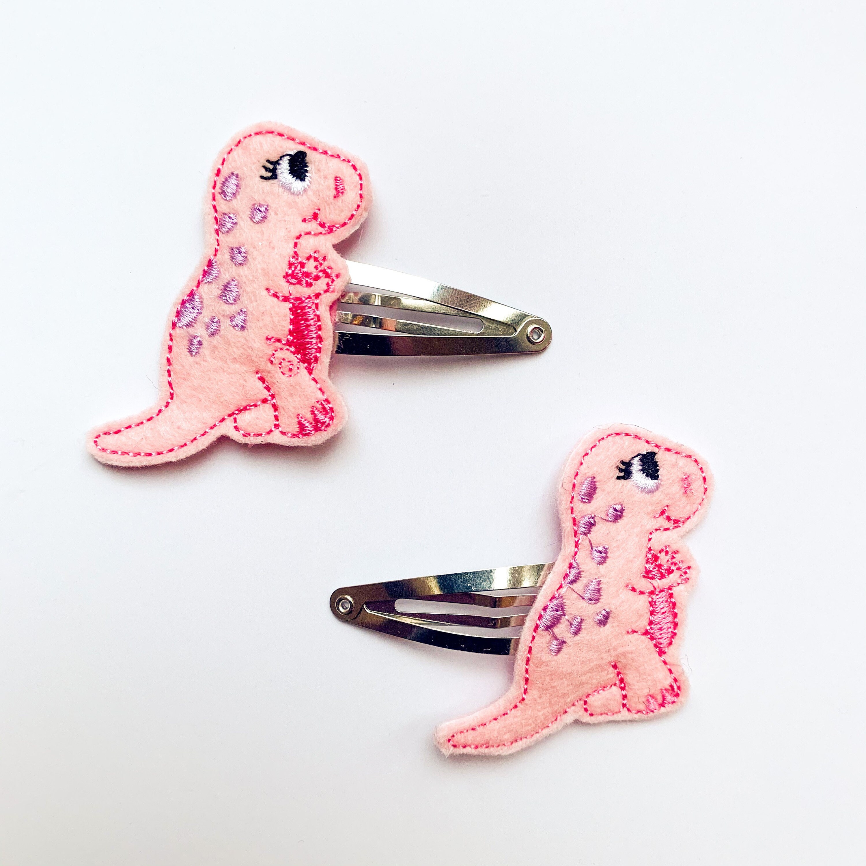 Pink T rex Dinosaur Hair Clips Etsy UK