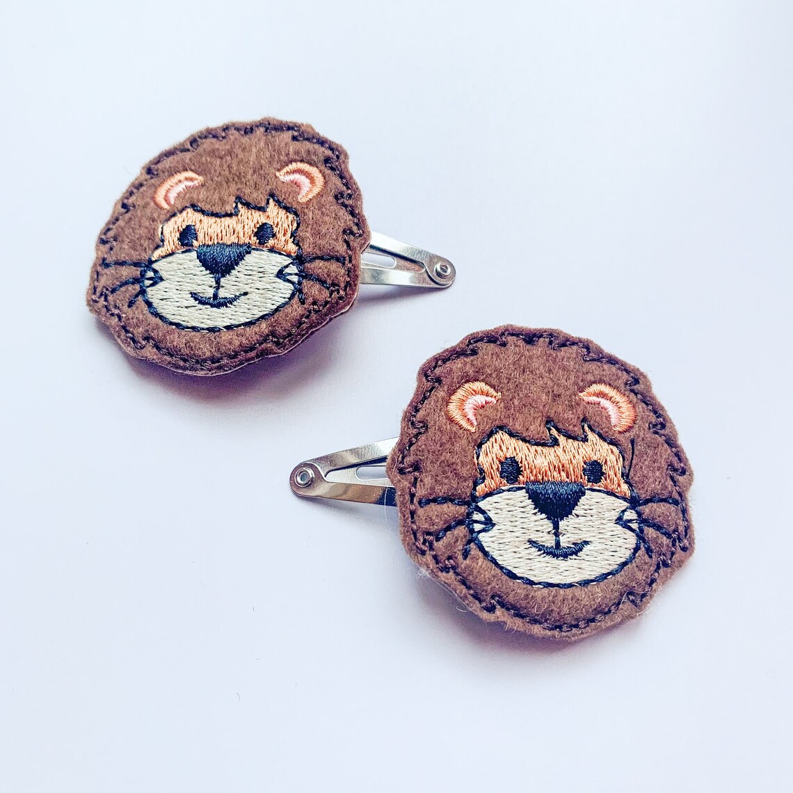 Lion Hair Clips Etsy