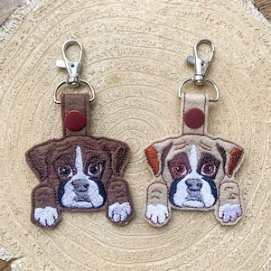 Boxer Dog Keyring