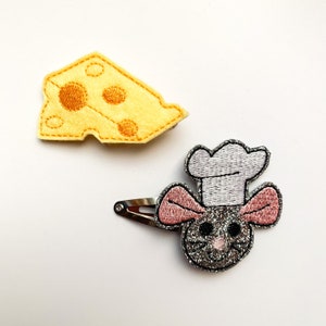 シェフマウスとチーズのヘアクリップ