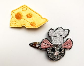 Chef Mouse and Cheese  Hair Clips