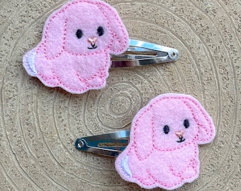 Pinzas para el pelo de conejito dulce rosa