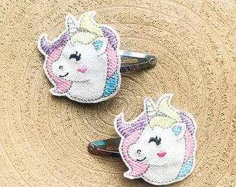 Pinzas para el pelo de unicornio