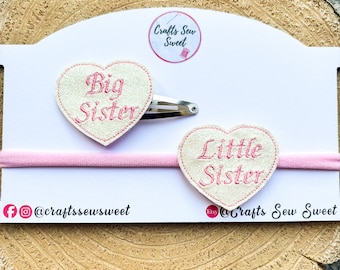 Big Sister / Little Sister Hair Clip Set