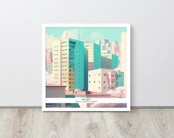 Seoul's Hidden Gem: A Colorful Residential Neighborhood - gifts for her, gifts for him, Kpop, Seoul poster, Seoul, Korea poster, wall art