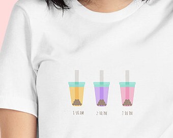 Boba Diet T shirt Bubble Tea - Kawaii T Shirt  -  Kawaii Graphic Tee - Cute Shirt - Kawaii Clothes - Food Patch -  Unisex Shirt