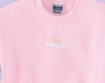 Angel Babygirl Cute Women Pink Sweatshirt Sweater Jumper With Sayings - Kawaii Girly Quote - Cute Grunge Tumblr Shirt - Aesthetic - Harajuku