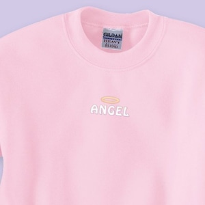 Angel Babygirl Cute Women Pink Sweatshirt Sweater Jumper With Sayings - Kawaii Girly Quote - Cute Grunge Tumblr Shirt - Aesthetic - Harajuku