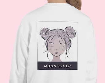 Moon Child Cute Women Sweatshirt Sweater Jumper With Sayings - Kawaii Sweater - Japanese Anime Style Sweater - Aesthetic -  Harajuku