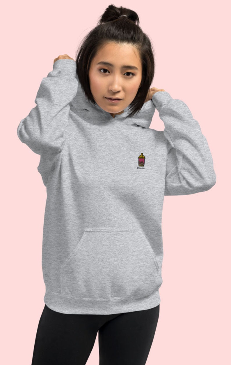 Embroidered Boba Bubble Tea Cute Women Pink Sweatshirt Sweater - Etsy