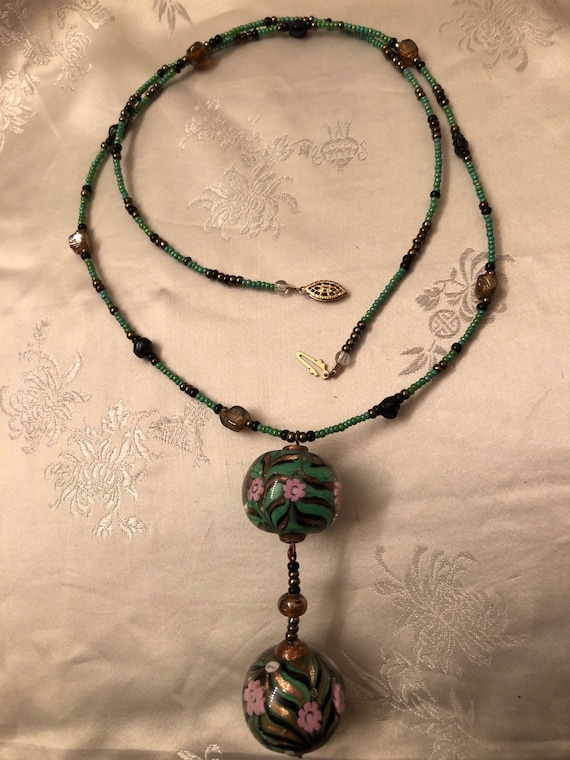 Handmade Artglass Beaded Necklace