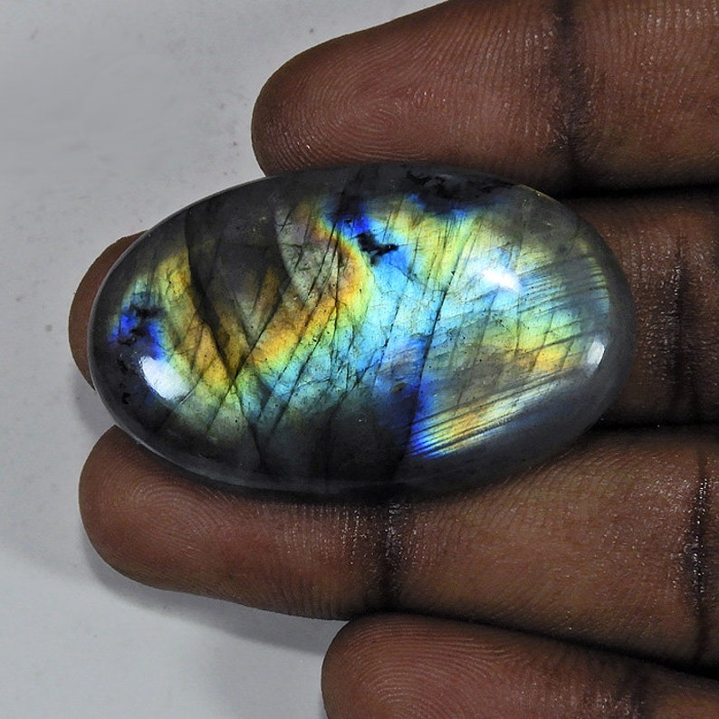 Purple Golden Labradorite,Madagascar Labradorite Loose Gemstone For Jewelry 24X40X08MM RARE! 69Cts Natural Purple Flash Labradorite