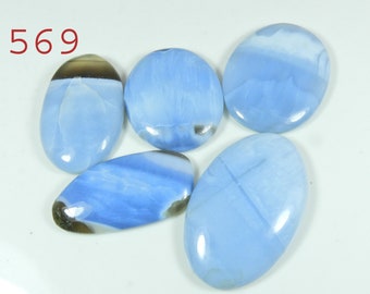 Blue Opal Cabochon Loose Gemstone, Beautiful Natural Blue Opal Cabochon, Healing Blue Opal For Jewelry Making, Oval Fancy Mix Gemstone