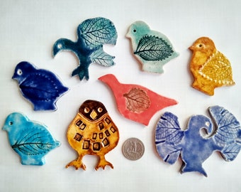 Items Similar To Botanical Bird Handmade Ceramic Tiles