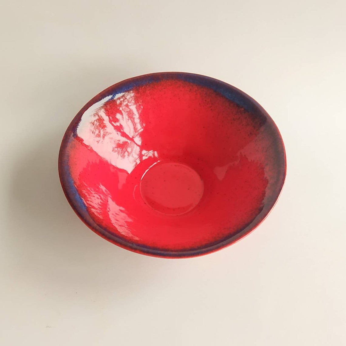 Bright red soup bowl 12oz deep red porcelain dinner plate Etsy