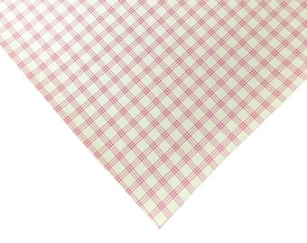 Sweet Pink & White Plaid Faux Leather