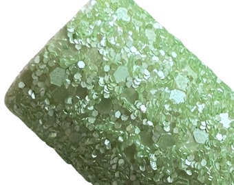 Honeydew Chunky Glitter | A4 Size | Chunky Glitter Sheet | Green Premium Chunky Glitter | Hair Bow Fabric | Earring Fabric | Matte Glitter