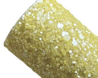 Lemon Cake Chunky Glitter | A4 Size | Chunky Glitter Sheet | Yellow Premium Chunky Glitter | Hair Bow Fabric | Matte Fabric