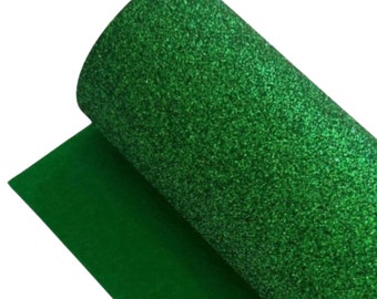 Emerald Green Glitter Felt Sheet: 9.5x12”