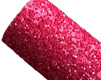 Raspberry Sorbet Chunky Glitter | A4 Size | Chunky Glitter Sheet | Premium Chunky Glitter | Hair Bow Fabric | Earring Fabric | Matte Glitter