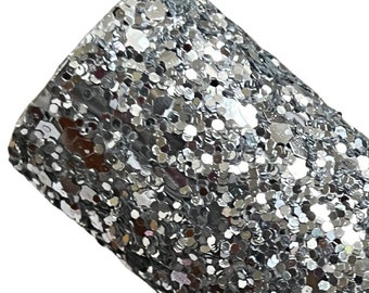 Disco Queen Chunky Glitter | A4 Size | Chunky Glitter Sheet | Silver Glitter | Hair Bow Fabric | Earring Fabric