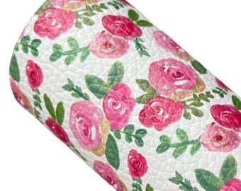 Pink Roses Faux Leather