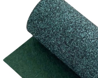 Hunter Green Glitter Felt Sheet: 9.5x12”