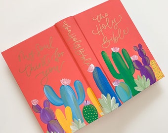 Hand Painted | Lovely Cacti Theme | CSB Reader’s Bible