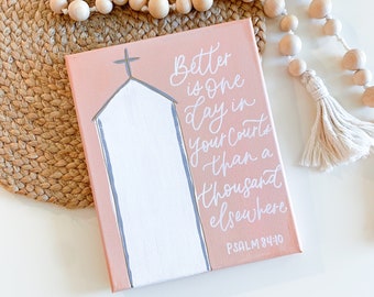 Canvas Painting | 8x10 | Hand Painted | Hand Lettered | Modern Church Art | Chapel | Christian Art | Scripture Painting