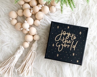 Christmas Canvas Painting | Hand Painted | Hand Lettered | Miniature Canvas Painting