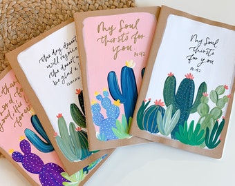 Lovely Cacti Theme | Hand Painted | Hand Lettered | Journal | Notebook