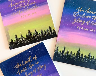 Lovely Aurora Lights Theme | Hand Painted | Hand Lettered | Journal | Notebook