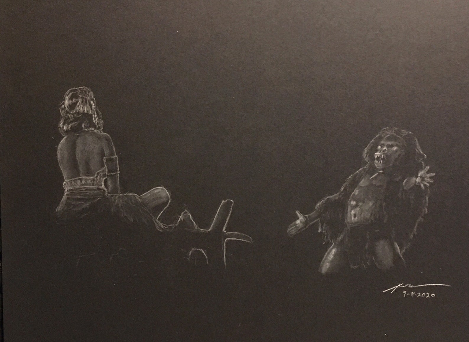 Original drawing of the 1976 king kong witch doctor and dwan Etsy