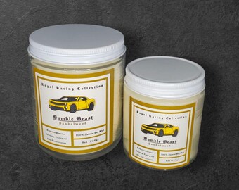 BUMBLE BEAST | Yellow Camaro | Sandalwood | Homemade Soy Car Candle 4oz & 8oz