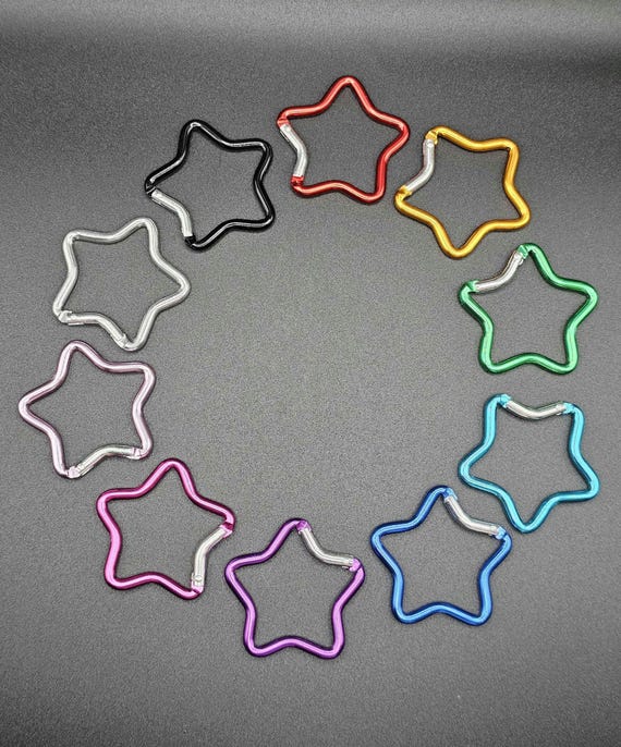 STAR CARABINER | Star-Shaped Metal Clip for Keys, Bags & Backpacks | 10 Color Options