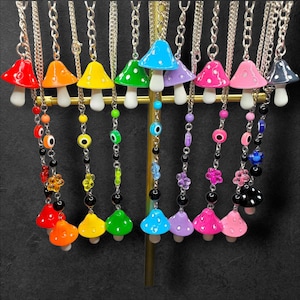 MUSHROOM CHARM BUNDLE | Rear-View Mirror Keychain + Mushroom Keychain | Car Charm | Car Decoration