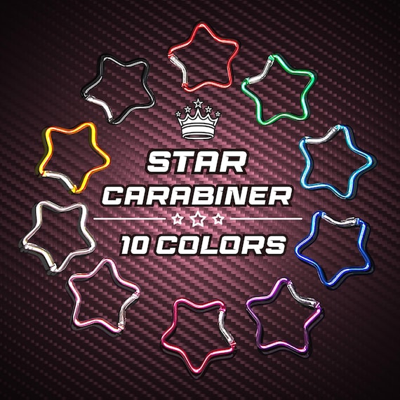 STAR CARABINER | Star-Shaped Metal Clip for Keys, Bags & Backpacks | 10 Color Options