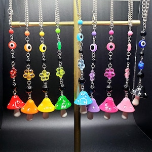 MUSHROOM CHARM HANGER | Rear-View Mirror Keychain | Mirror Hanger | Car Decoration