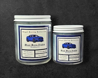 MUST BANG NIGHTS | Blue Mustang | Cashmere | Homemade Soy Wax Car Candle