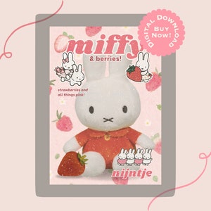 STRAWBERRY MIFFY - Original Wall-Art Digital Printable | allmypapercuts.