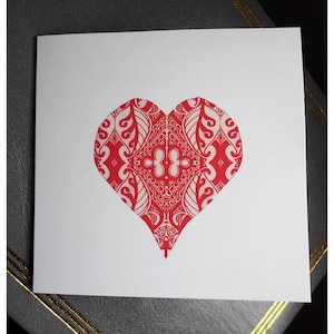 Rotes Herz Karte, Versandfertig, Herz, Liebe wie unsere, rot, weiß, leer, Jubiläum, Hochzeit, personalisiert, quadratische Karte, handgezeichnet