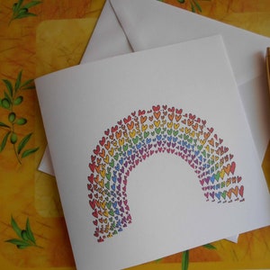 Carte de voeux arc-en-ciel, carte vierge personnalisée
