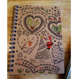 Personalized Christmas Journal: Hand-Drawn A6 Lined Notebook