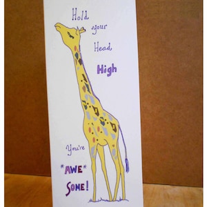 Giraffen-Karte, Versandfertig, Du bist fantastisch, Kunstkarte, Giraffen-Illustration, Inspirationskarte, lustige Karten, Tierkarten, 4er-Pack, BFF