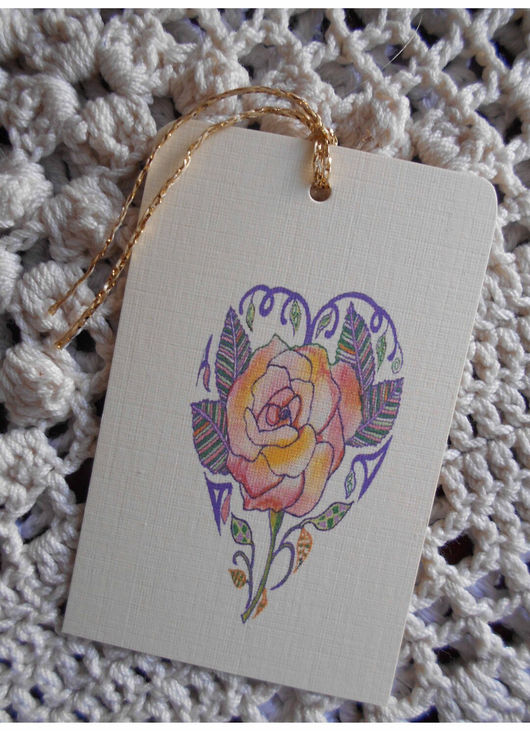 Rose Gift Tags Floral Stationery Ready to Ship Pink Rose Etsy